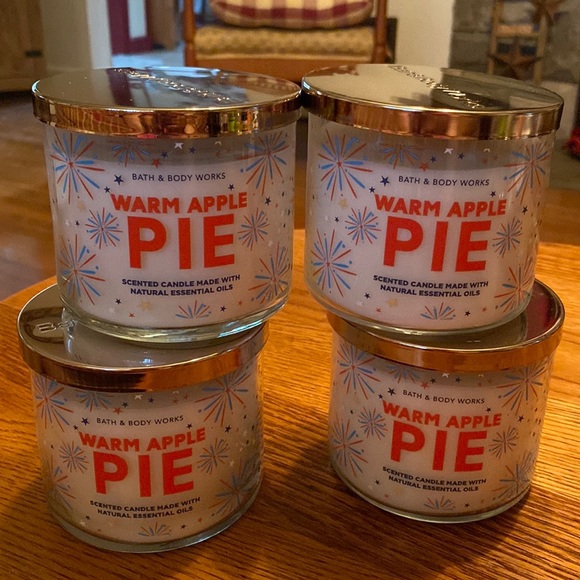 Bath & Body Works Other - NWT BBW 3 wick candles set of 4 Warm Apple Pie